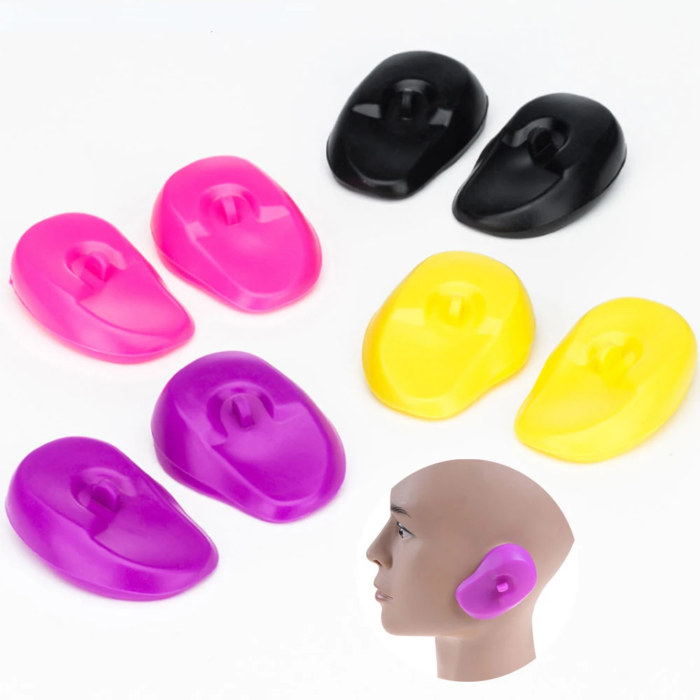 Silicone world 1 Pair Silicone Ear Cover Practical Travel Hair Color Showers Water Shampoo Ear Protector Cover For Ear Care
