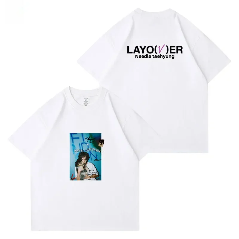 LAYOVER Tシャツ　テテ BTS V LAYOVER S/S T-SHIRT (LAYOVER) (WHITE) - BTS ARMY GIFT SHOP