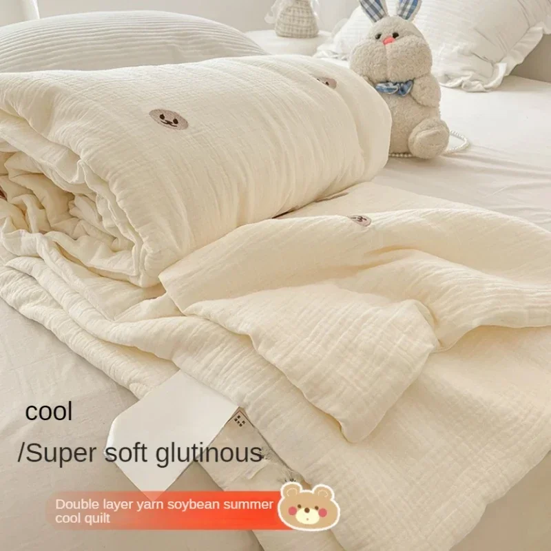 

Summer Ice Cool Thin Quilt Comforter Soft Air Conditioning Quilt/Duvet/Blanket Bed 150cm Single Bed Quilt Blanket for Bed Cotton