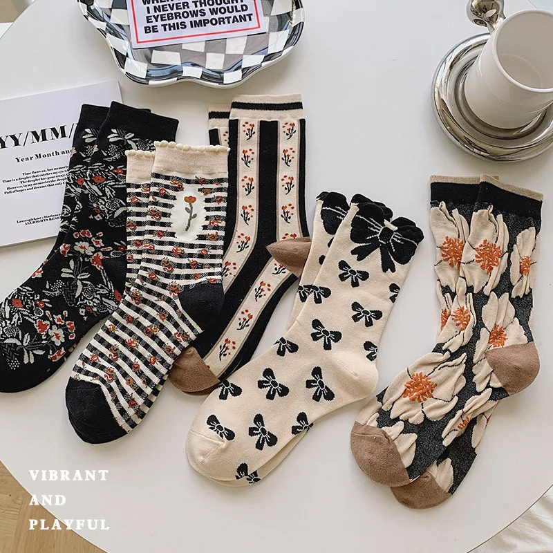 Autumn Winter Tube Socks Ins Japanese Cute Outside Wear Socks Student