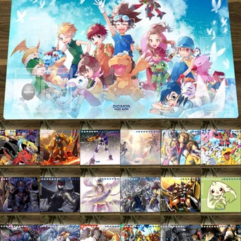 새로운 마우스 패드 DTCG 결투 Playmat 디지몬 보드 Terriermon Wargreymon 사용자 정의 CCG 트레이딩 카드 게임 매트 More Size + Free Bag Xmas