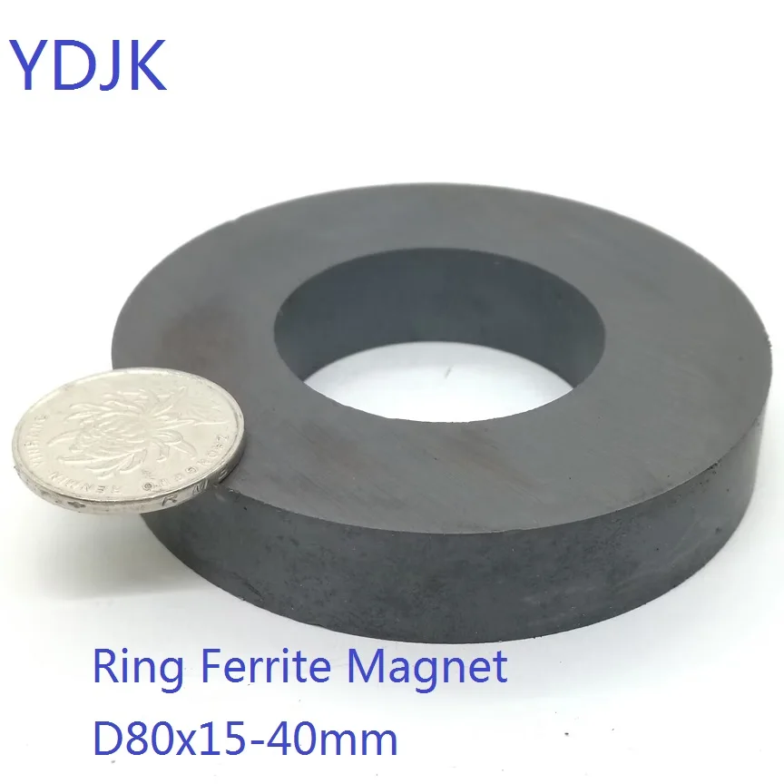 1PCS/LOT Ring Ferrite Magnet 80*15 Hole 40 Black Strong Round Y30 ...