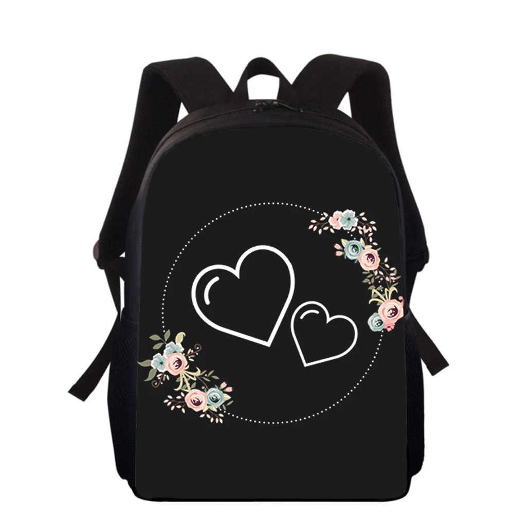 Love Heart colourful rose 15” 3D Print Kids Backpack Primary School Bags for Boys Girls Back Pack Students School Book Bags