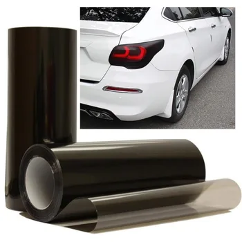 Pellicola luminosa per auto da 100-200cm nera smerigliata trasparente antigraffio resistente ai graffi protezione della pellicola del faro anteriore e posteriore