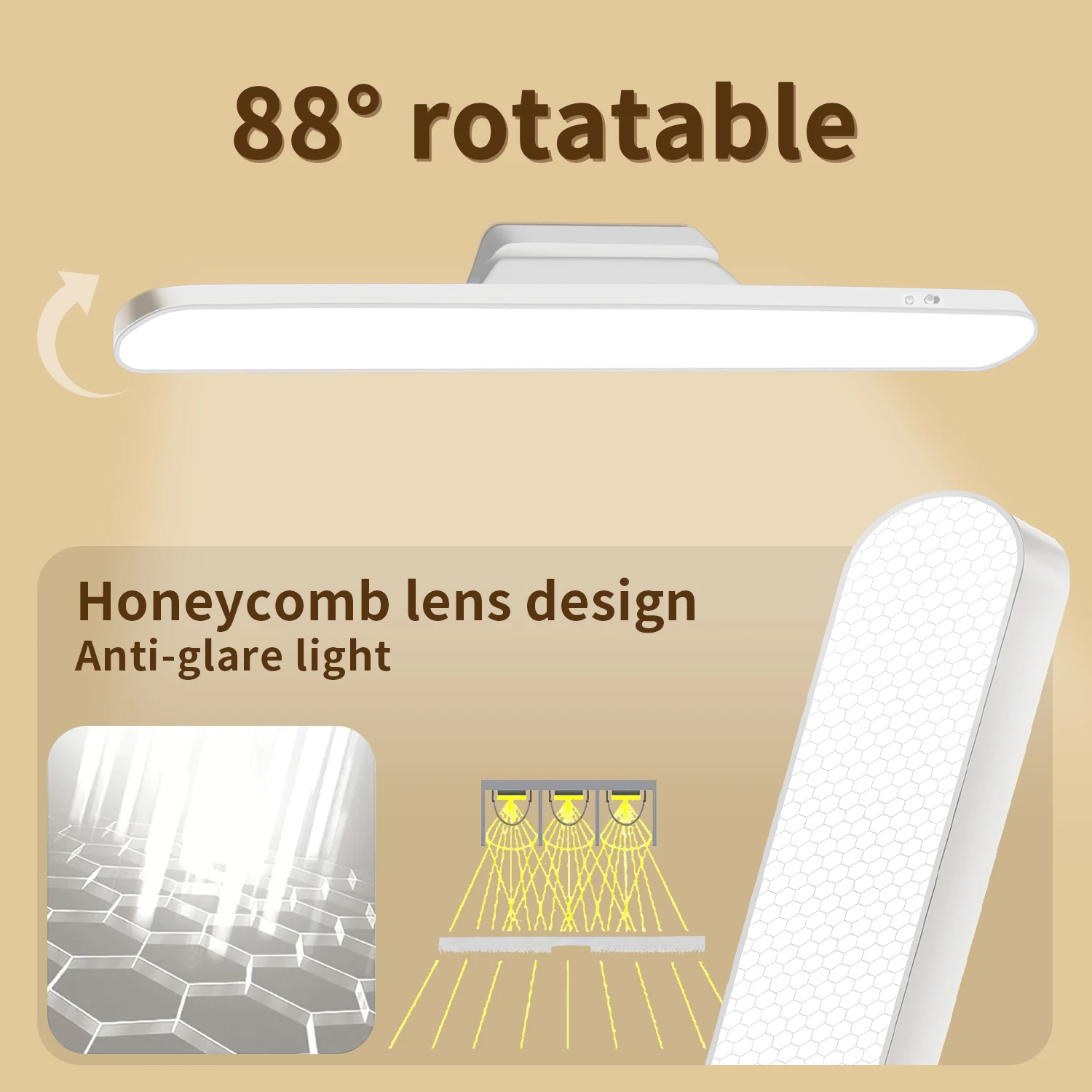 LED Desk Lamp USB Rechargeable Stepless Dimming Table Lamp Hanging Magnetic Bedroom Cabinet Mirror Reading Night Lights led light,desk lamp,night light,led desk lamp