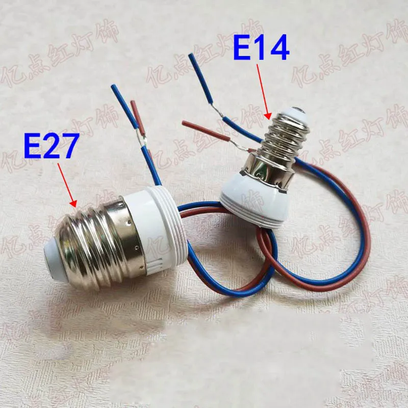E14 E27 220V Lamp Holder Screw with Wire Plastic LED Lamp Base for Crystal Lighting Modification lamp bulb holder,lamp holder,lamp base,led lamp base