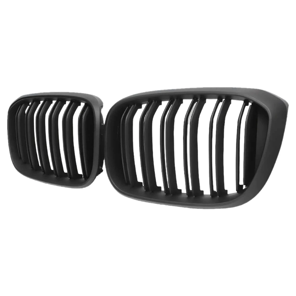 

Передняя решетка радиатора для-BMW X3 G01 2018-2021X4 G02 2018-2020 (двойные планки ABS матовый черный гриль X3, X4 гриль)