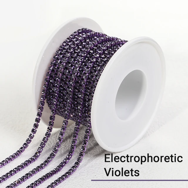 XiChuan 1 Yard 10 Colors Claw Rhinestone SS6 SS8 Crystal Tassel Diy Clothes Earring Accessories Beads Diamond Rhinestone Chain Violets Elec