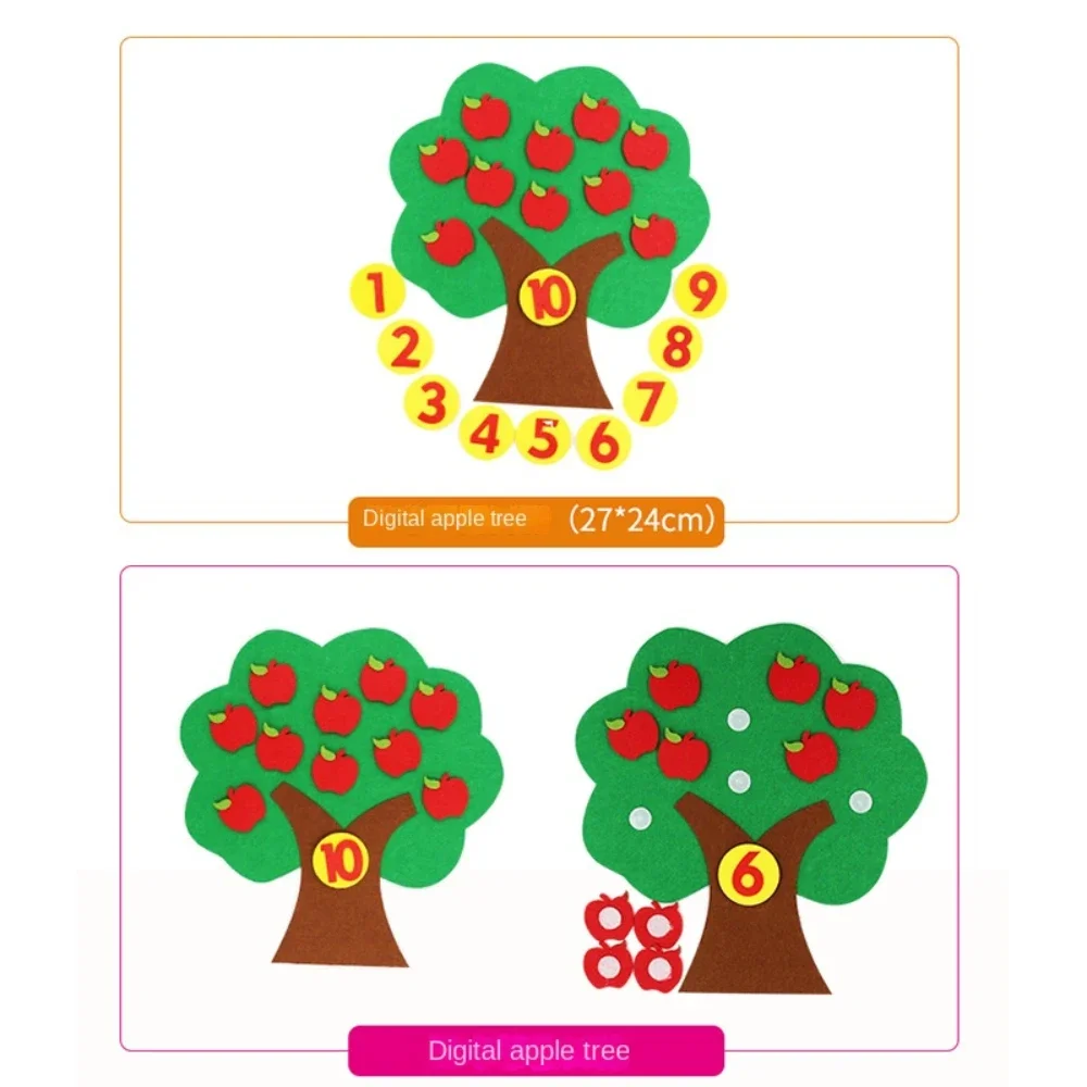 Kid Montessori Felt Finger Numbers Math Toys Baby Early Education Learning Teaching Aid for Toddler DIY Non-woven Digital Puzzle