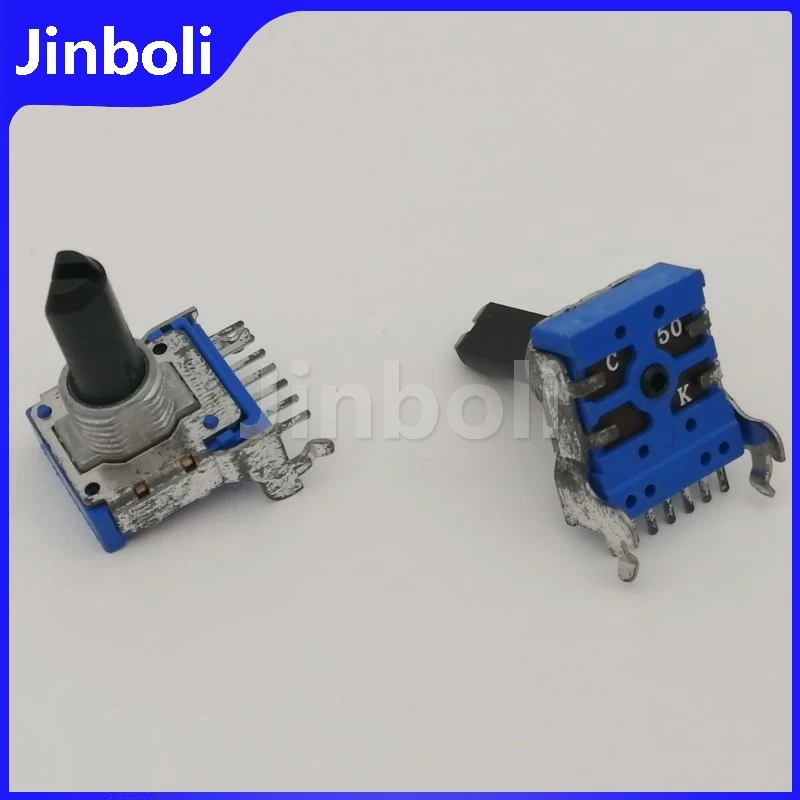 3PCS RK14 Type C50K Horizontal Dual 7-Pin Mixer Electronic Musical Instrument Volume Potentiometer D Shaft Length 18mm