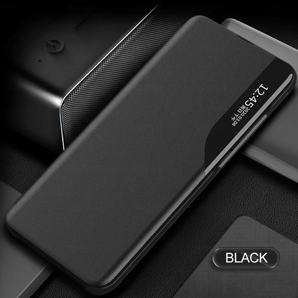 Deluxe Flip Smart View Phone Case with Book Cover Holder and Anti-Fall Protection
