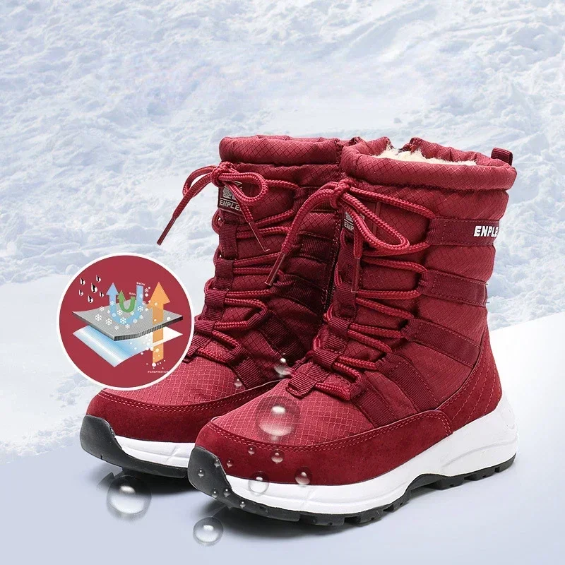 

2023 Snow Boots Best Selling Products Platform Trend Wool Keeps Warm Pumps Red Plush Heeled Ankle Winter Boots Men