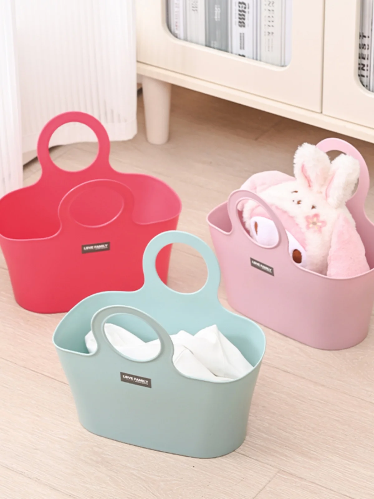Soft Plastic Handheld Basket Bathing Batoom Storage Basket Women's Bathing Accories Blue Storage Basket Frame Bath Basket