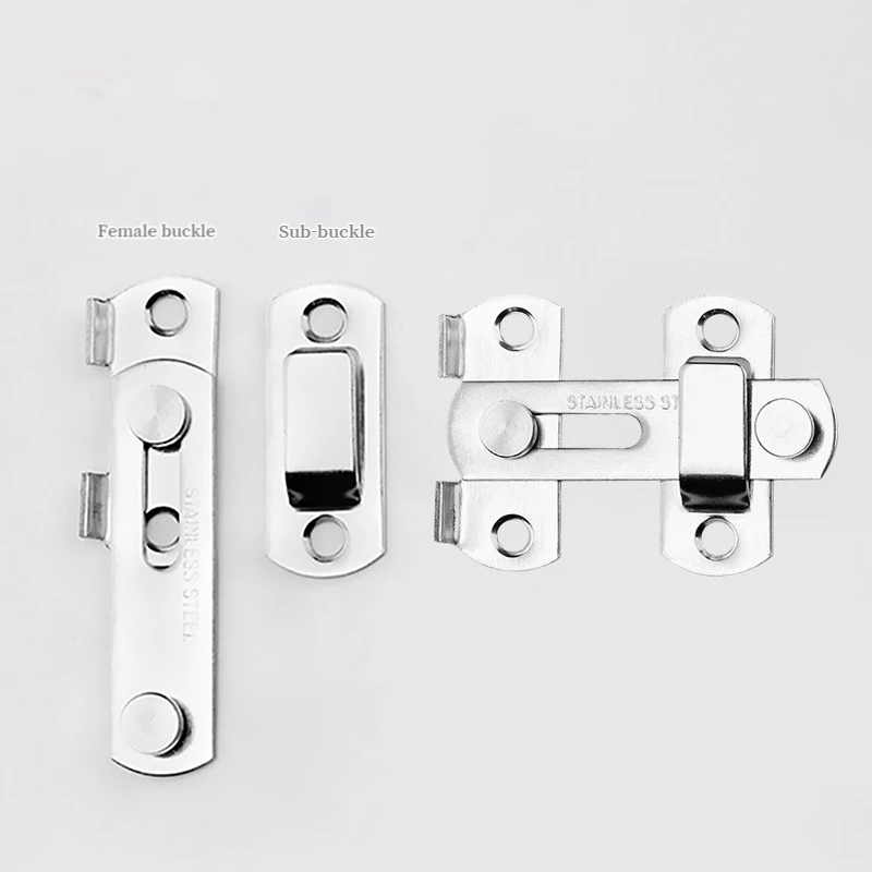 1-5PCS Door Lock Guard Latch Door Bolt Stainless Steel Latch Sliding barn Door Security Hardware For Window Cabinet Home