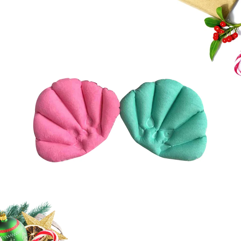 

2PCS Inflatable Bath Pillow Suction Cup Back Neck Cushion Spa Pillow for Bathtub Bathroom (Random Color)