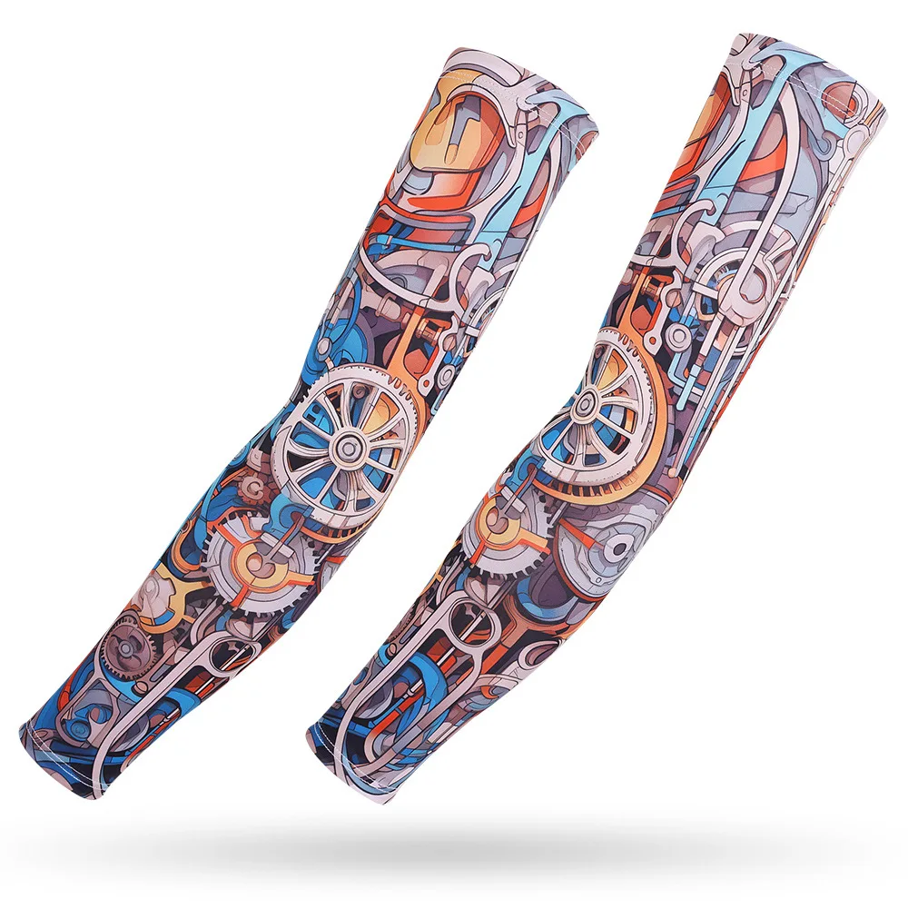 Running Arm Sleeve,Fishing,Driving,Cycling,3D Tattoo Sleeves,Plus Size,Summer UV Sun Protection,Sports Basketball Elbow Pad, 4