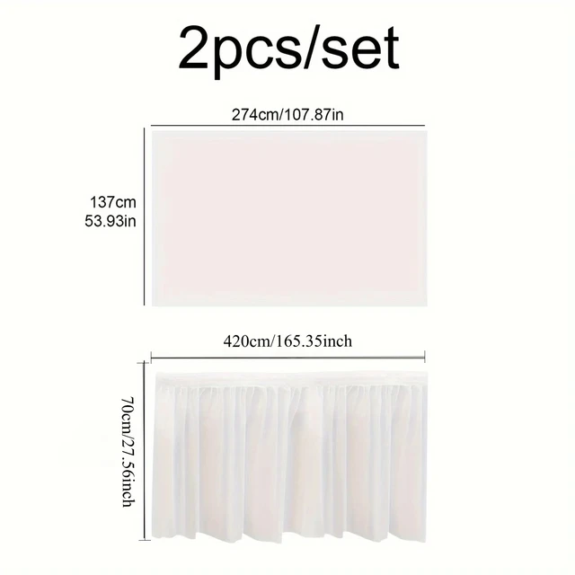 Tablecloth Set Disposable Solid Color Table Cover Table Skirts Rectangular Paper Table Covers With Long Skirting For Party 2