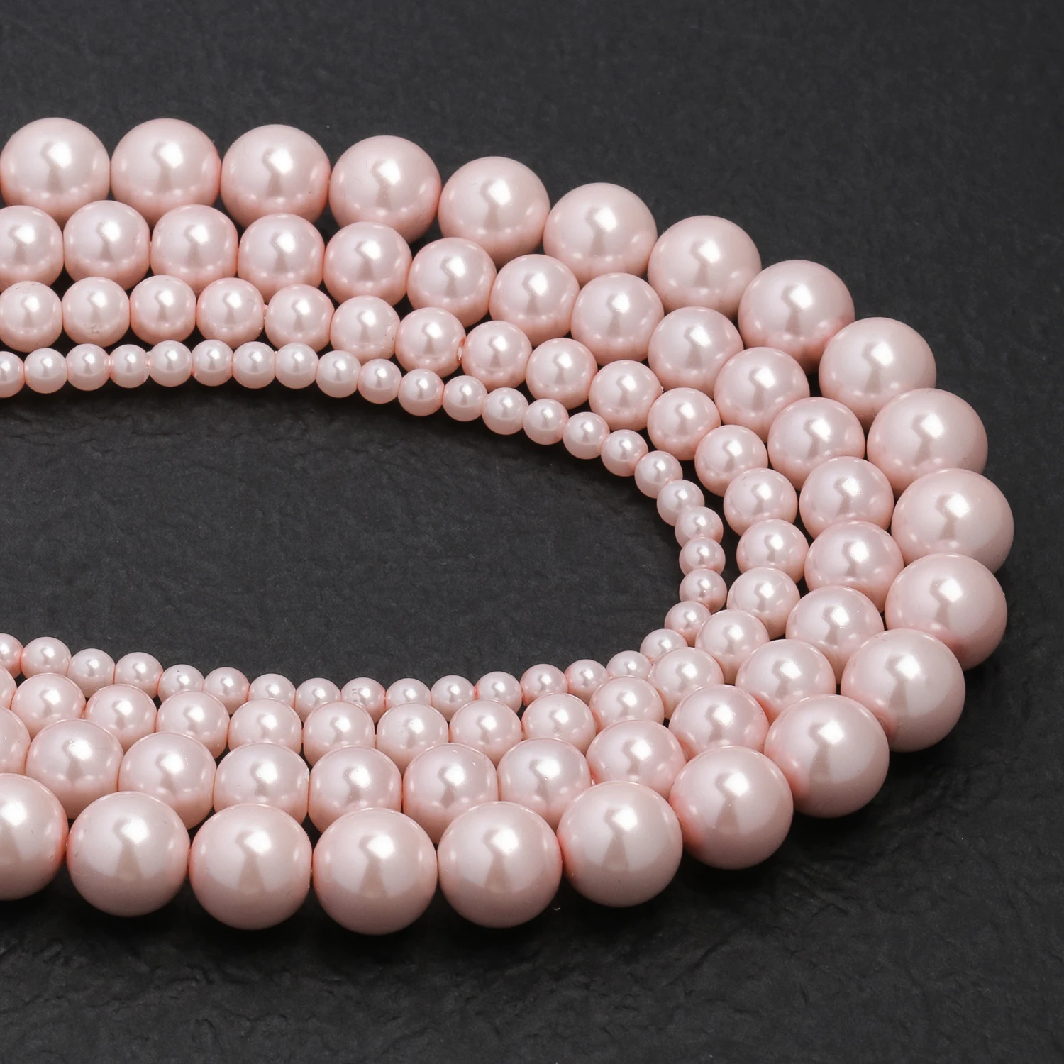 Perles d'espacement rose clair pour bijoux, perles de verre 216.239., accessoires de bracelet de bricolage, 4mm, 6mm, 8mm, 10mm, vente en gros