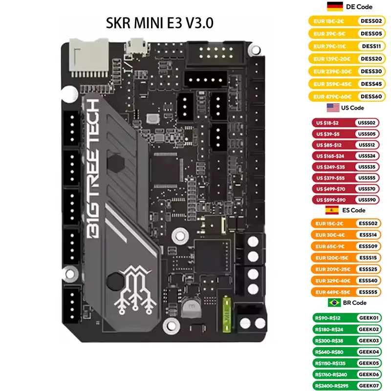 BIGTREETECH SKR MINI E3 V3.0 3D Motherboard MINI E3 V2 TMC2209 3D Printer Accessories For Ender 3 Upgrade BTT SKR V1.4 Turbo image 1