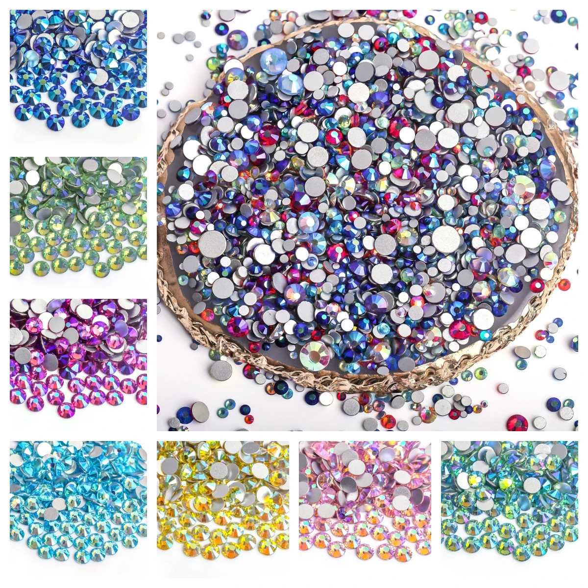

30Colors Crystal AB Colors SS3~SS30 Non Hotfix Rhinestone стразы Flatback Glass Nail Art Rhinestones Decorations Diamond