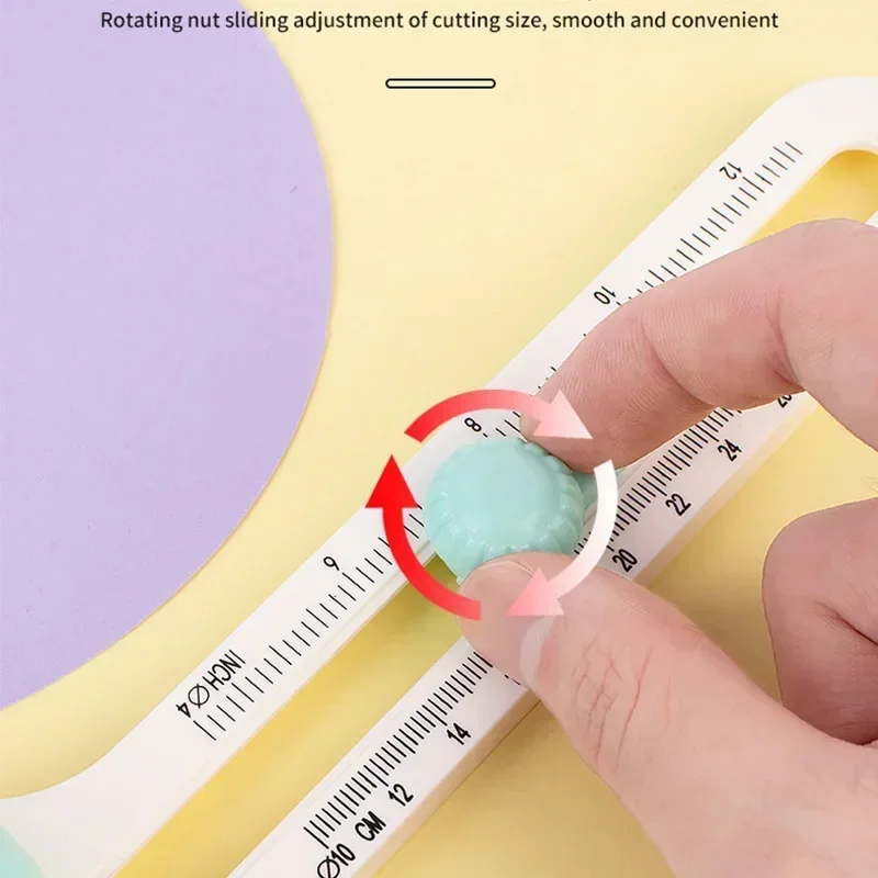 플라스틱 2-20cm 원형 종이 커터 다기능 공예 절단 도구 종이 스크랩북 카드 커터 가정 연구 사무실