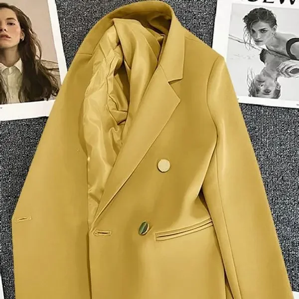 Cross-Border Large Size Simple Korean Style Women's Suit Jacket Drapey Silhouette Spring Summer Casual Single-Breasted Coat - Image 2