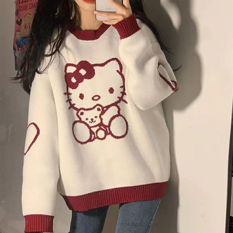 Sanrio Hello Kitty Autumn Wear Cinnamoroll Pullovers Sweater Top Kuromi