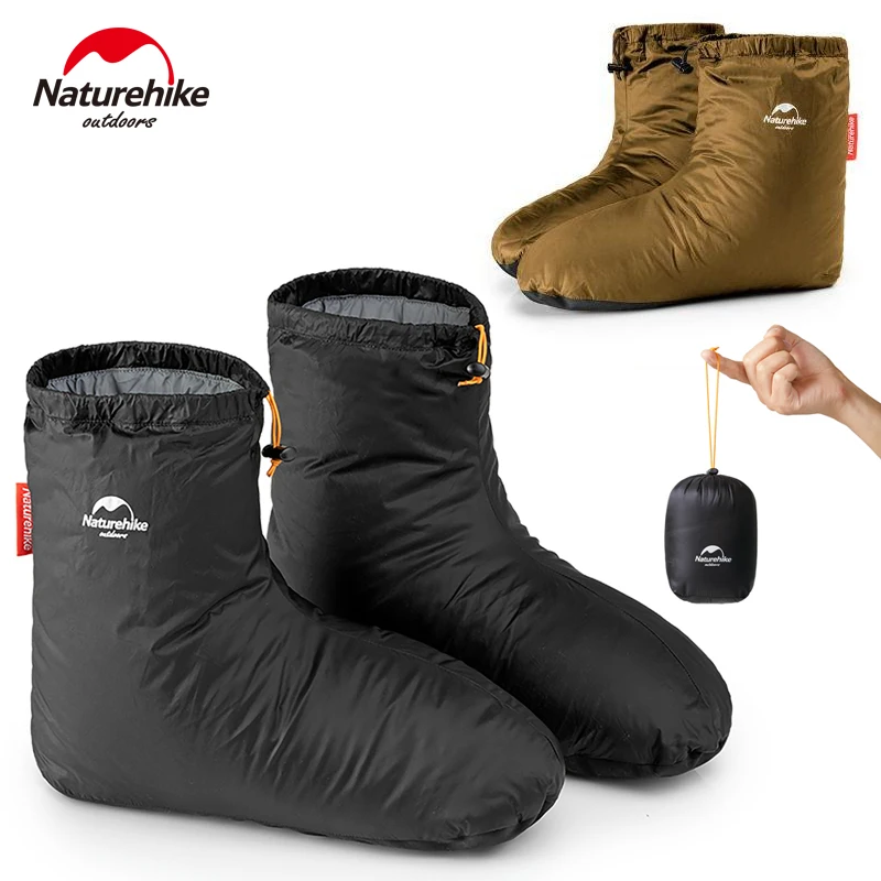 Naturehike Outdoor Waterproof Foot Covers Goose Down Slipper Winter Warm Sock Camping Sleeping Bag Accessory For Shoe Down Foot Cover