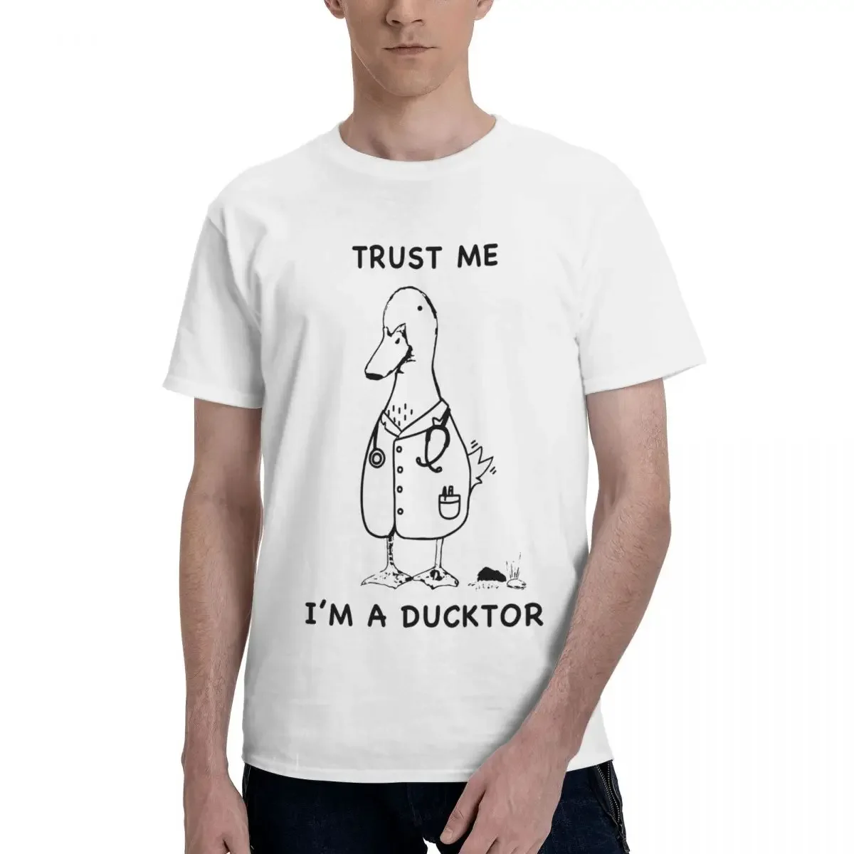 

Футболка Мужская/женская оверсайз с принтом надписи «Trust Me I'm A Ducktor»
