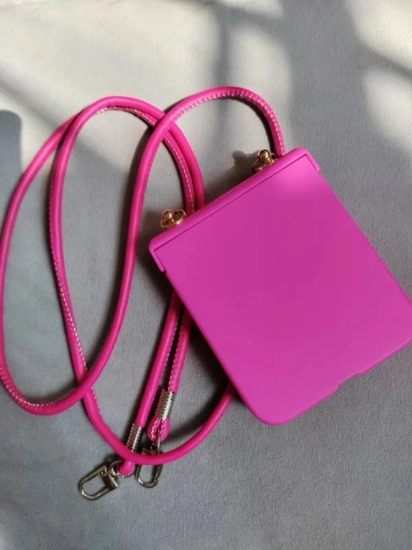 Luxury Rose Red Leather Chain Crossbody Phone Case - Premium Protective Cover