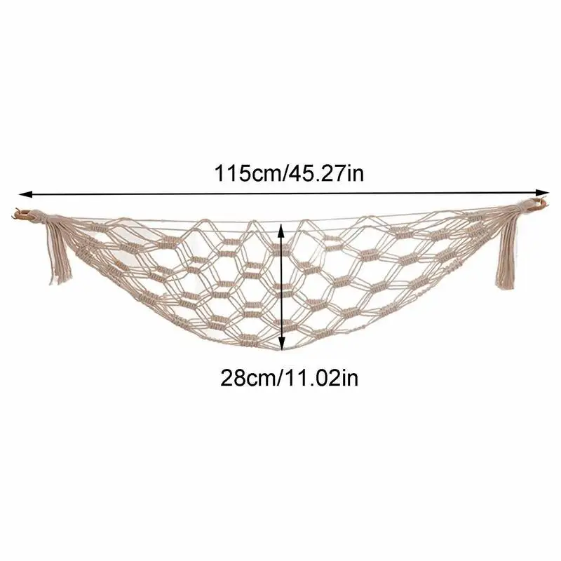 Macrame Hammock Net Toys Storage Boho Decor Children Room Toys Stuffed Animals Toys Hammock Net Organize Bohemia Storage Holder 6
