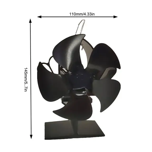 Pengék Kandalló Ventilátor Csendes Biztonságos Fa Égő Kályha Hőhatású Hatékony Hőelosztás Otthoni Ecofan - Image 6
