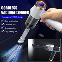 

120W Cordless Car Vacuum Cleaner 9000PA Suction Rechargeable Car Vacuum with LED Foldable Handle Mini Cleaning Tool High-quality