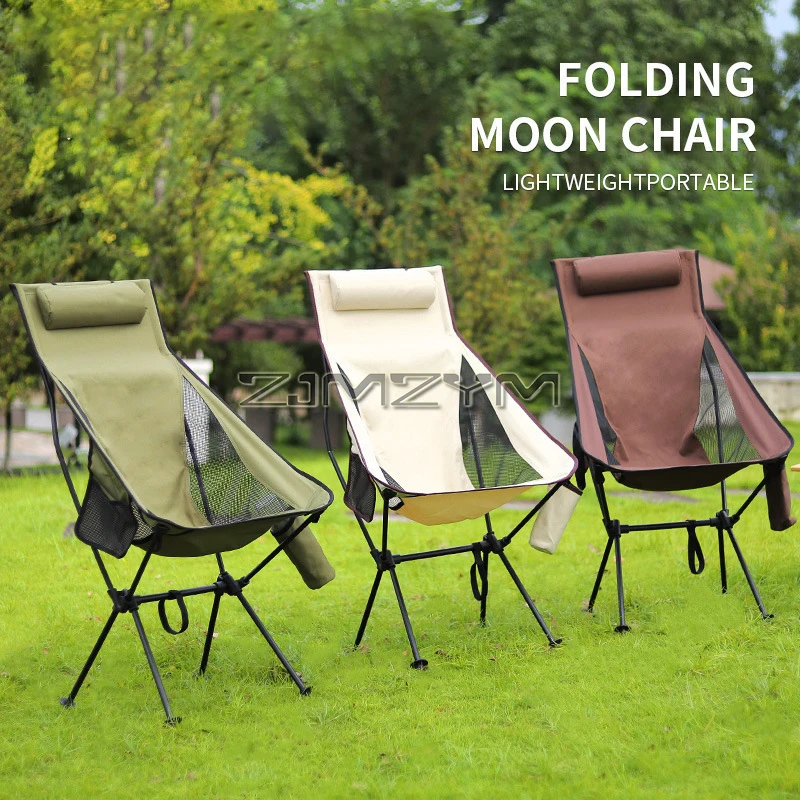 Chaise de Camping Pliable - Portable - Léger - Appui-tête - Aluminium Chaise de Camping Pliable - Portable - Léger - Appui-tête - Aluminium