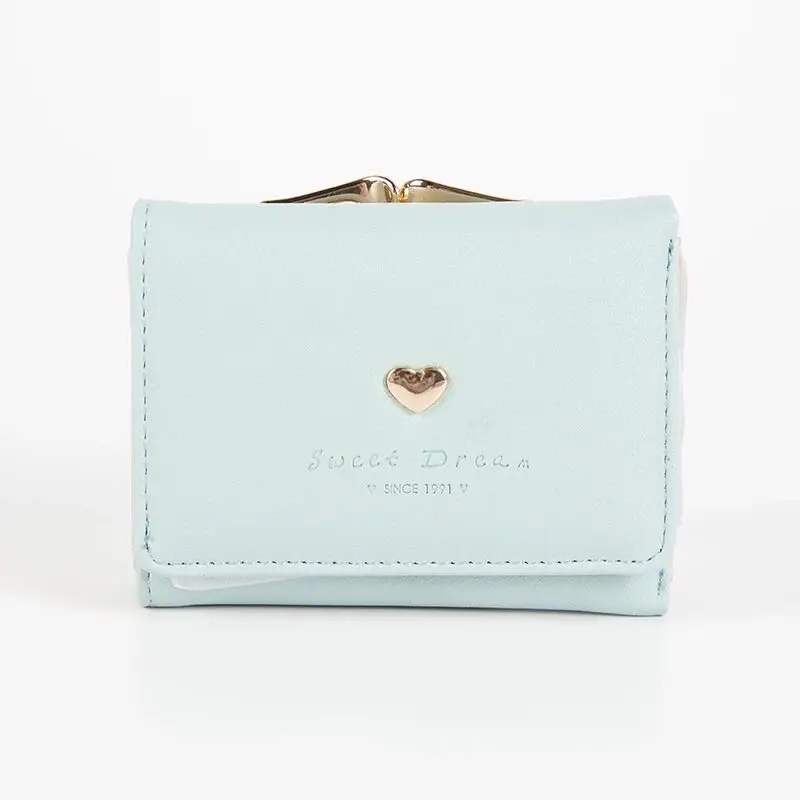 Women wallet purse female short Korean version students fresh folding mini metal cute animal