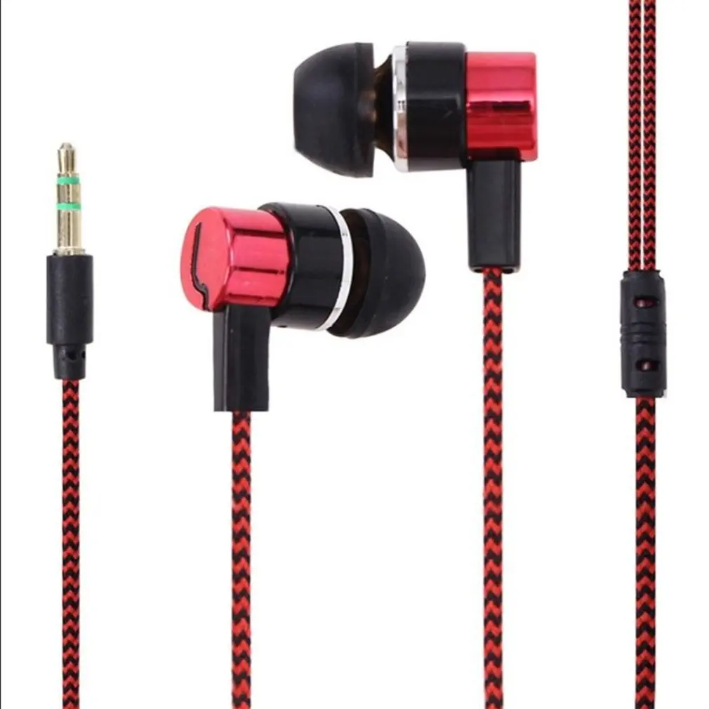 

Red Portable Compact Stable Durable Soundproof Earphone Lightweight Braided Wiring In-ear Plating Headset
