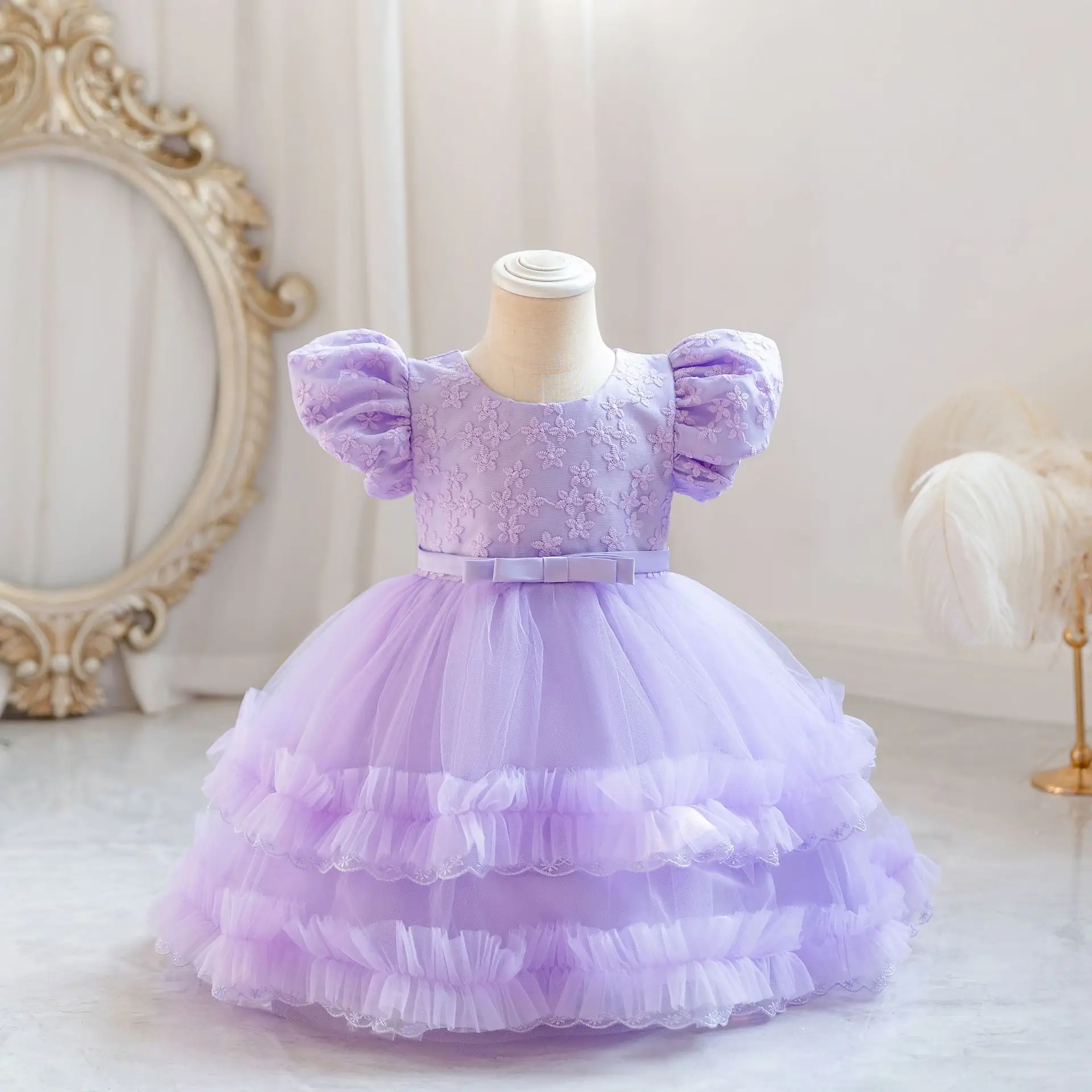 0-4 Years Girl Kid's Dress Tutu Princess Baby Dresses Puff Sleeve
