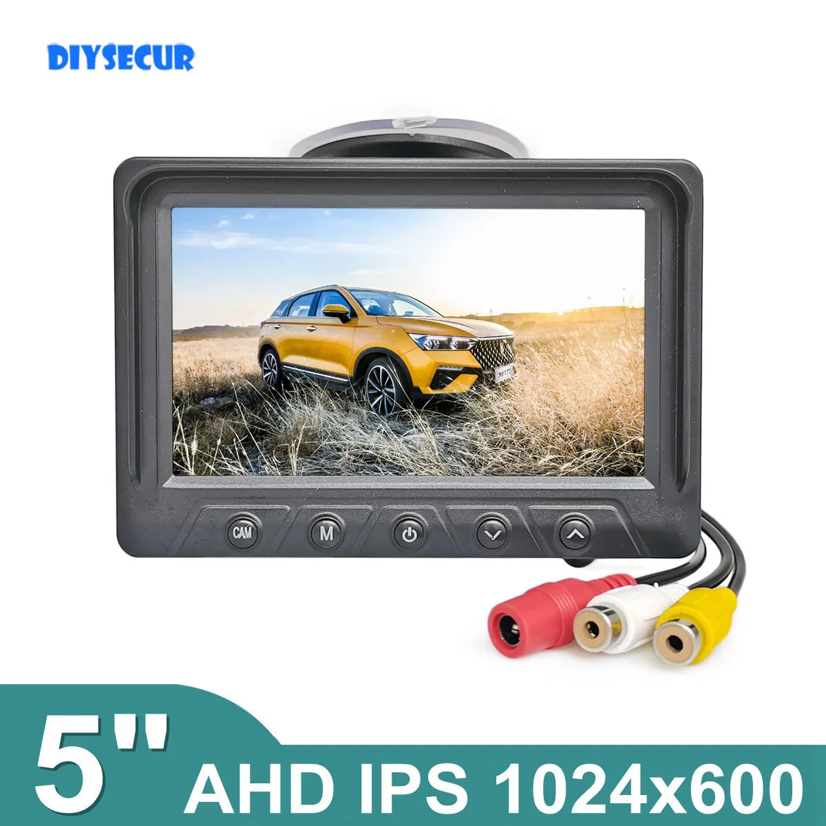 5-дюймовый AHD IPS автомобильный монитор заднего вида DIYSECUR, цифровой экран, поддержка AHD CVBS, Автомобильная камера с 2 видеовходами
