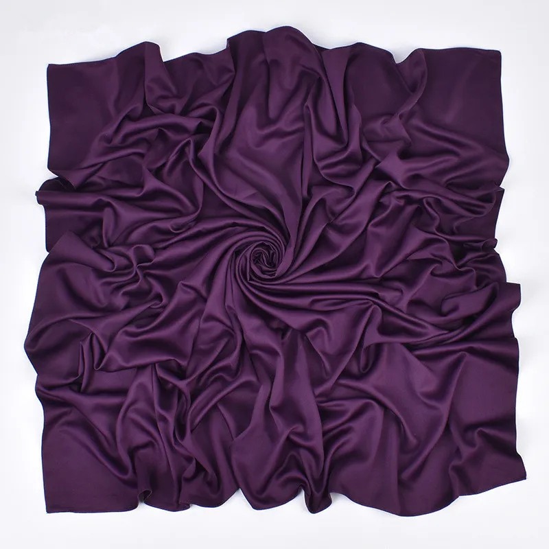 110cm*110cm Einfarbiger Satin Quadratischer Kopfschmuck Damen Mode Quadratischer Kopfwickel Schal Tücher Foulard Hijab Halstuch Bandana – Detail 13