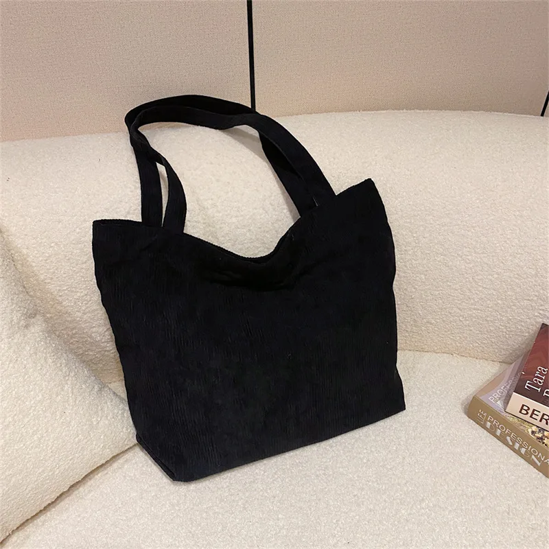 Borsa a tracolla Donna Grande borsa in velluto a coste Donna Borsa a mano Shopper Donna Maniglia Borsa per l'università Lavoro Ragazze Scuola (marrone) | IT