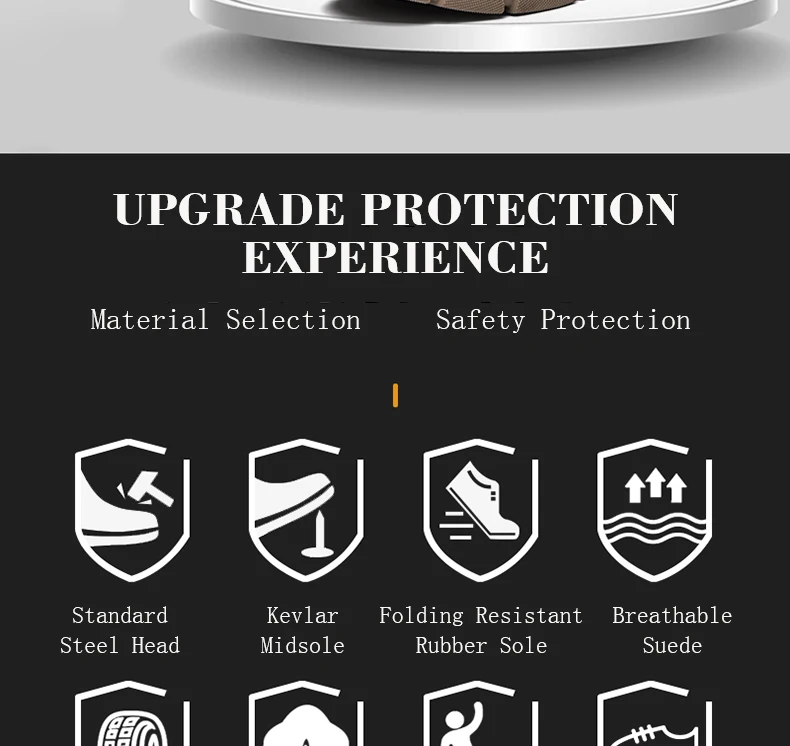 Safety Shoes Anti Smashing Anti Piercing Wear-Resistant Anti Slip Kevlar Midsole  Are Fashionable Breathable And Comfortable