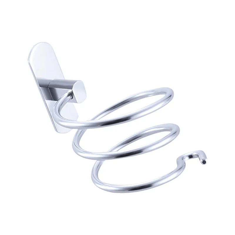 Hair Dryer Holder Wall-mounted Nail-free Space Aluminum Spiral Three-color Storage Wall Shelf Bathroom Shelf Storage Accessories storage rack bathroom shelf hair dryer holder shower shelf bathroom storage shelf storage shelf bathroom accessories