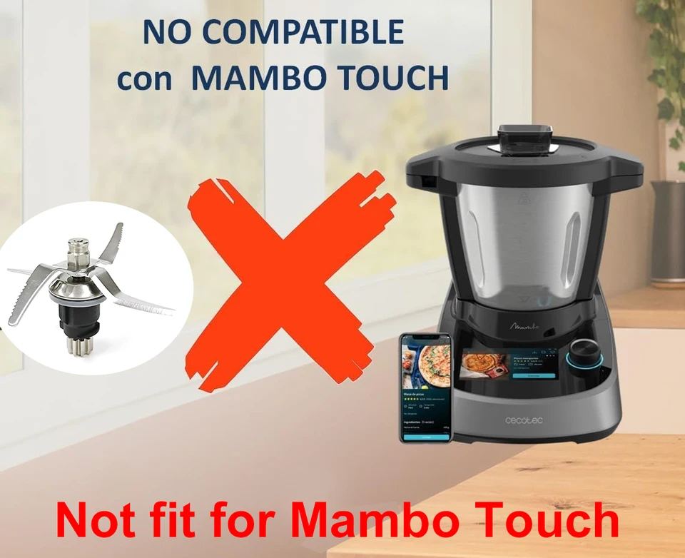 FLAVOR PLUS Blocca Lame/base Per Mambo Cecotec - Compatibile 7090/8090/8590/9090/9590/10070/10090/12090