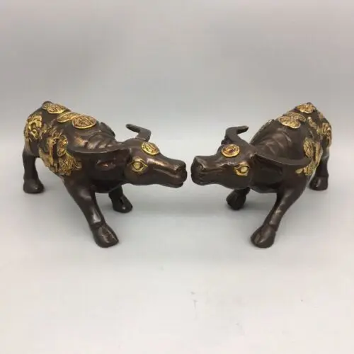 

Antique Bronze Ware Collection Copper Wealth Bull Ornament