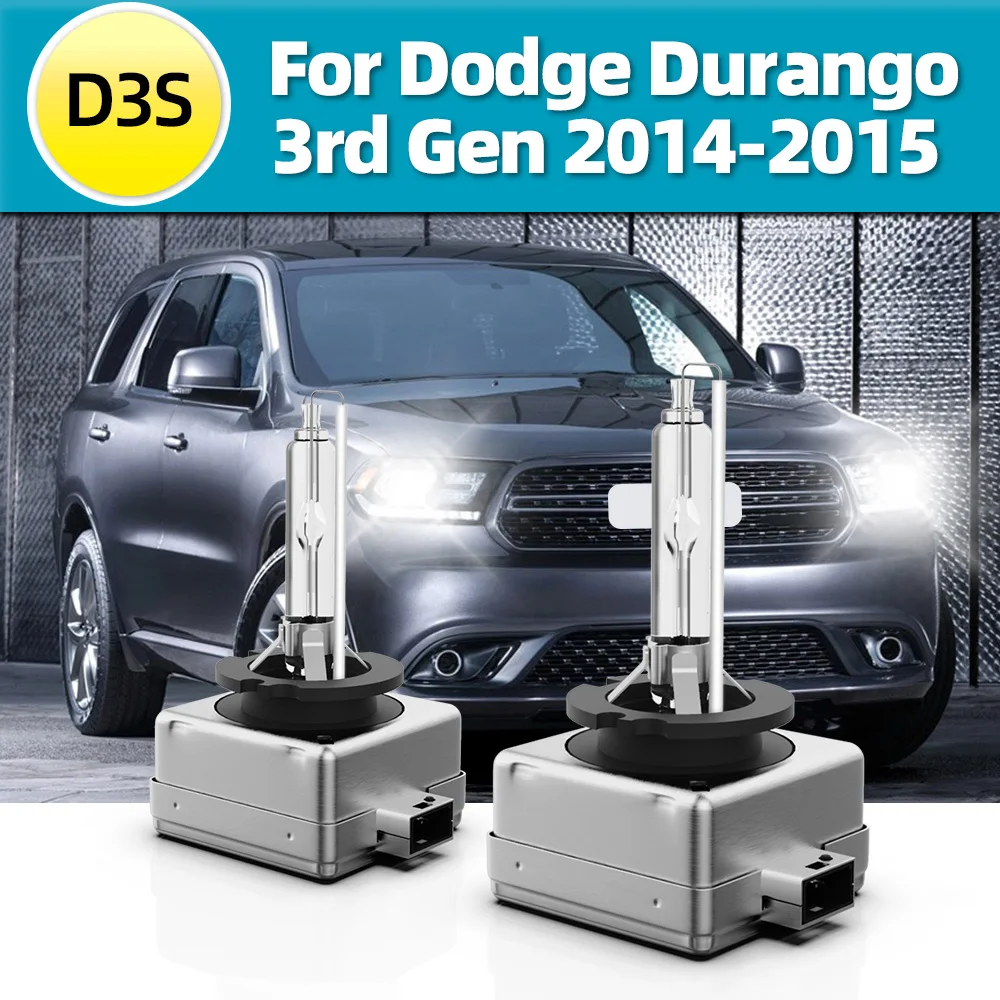

LSlight 2x D3S Xenon HID Headlights Bulbs 6000K White 35W 12V For Dodge Durango 3rd Gen 2014 2015 Headlamp Replacement Lamps