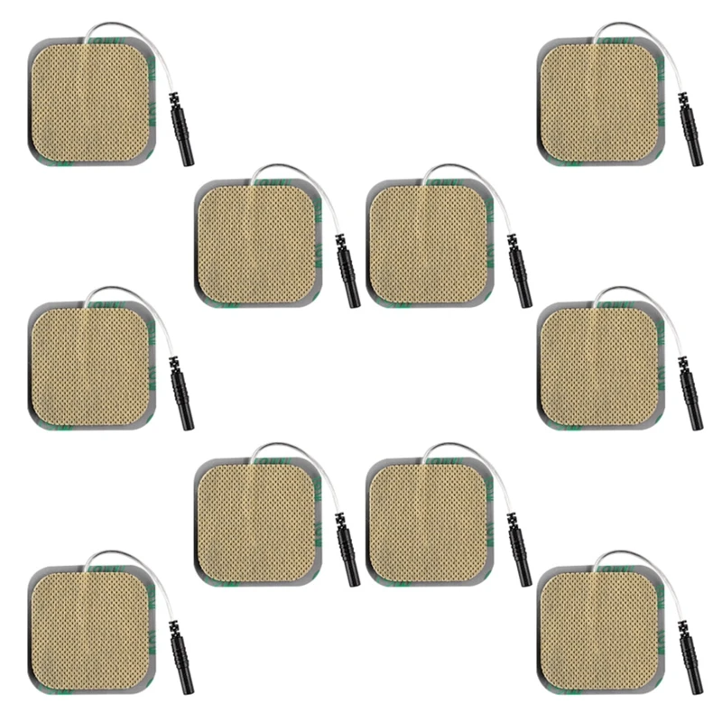 

10 Pieces TENS Unit Replacement Pads Reusable Non-woven Fabric Electro Therapy Patches for Electrical Stimulation Dropship
