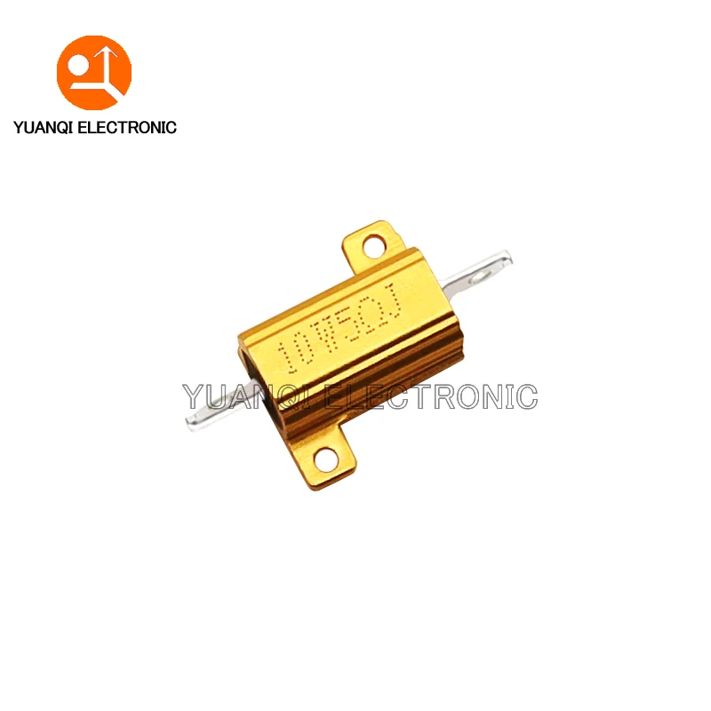 Wirewound Resistor Metal Wirewound Resistor 1PC 10W RX24 Aluminum Power Metal Shell Case Wirewound Resistor 0.1-30K 0.22R 1R 2R 3R 5R 6R 8R 10R 25R 100R 500R 1K 10K ohm