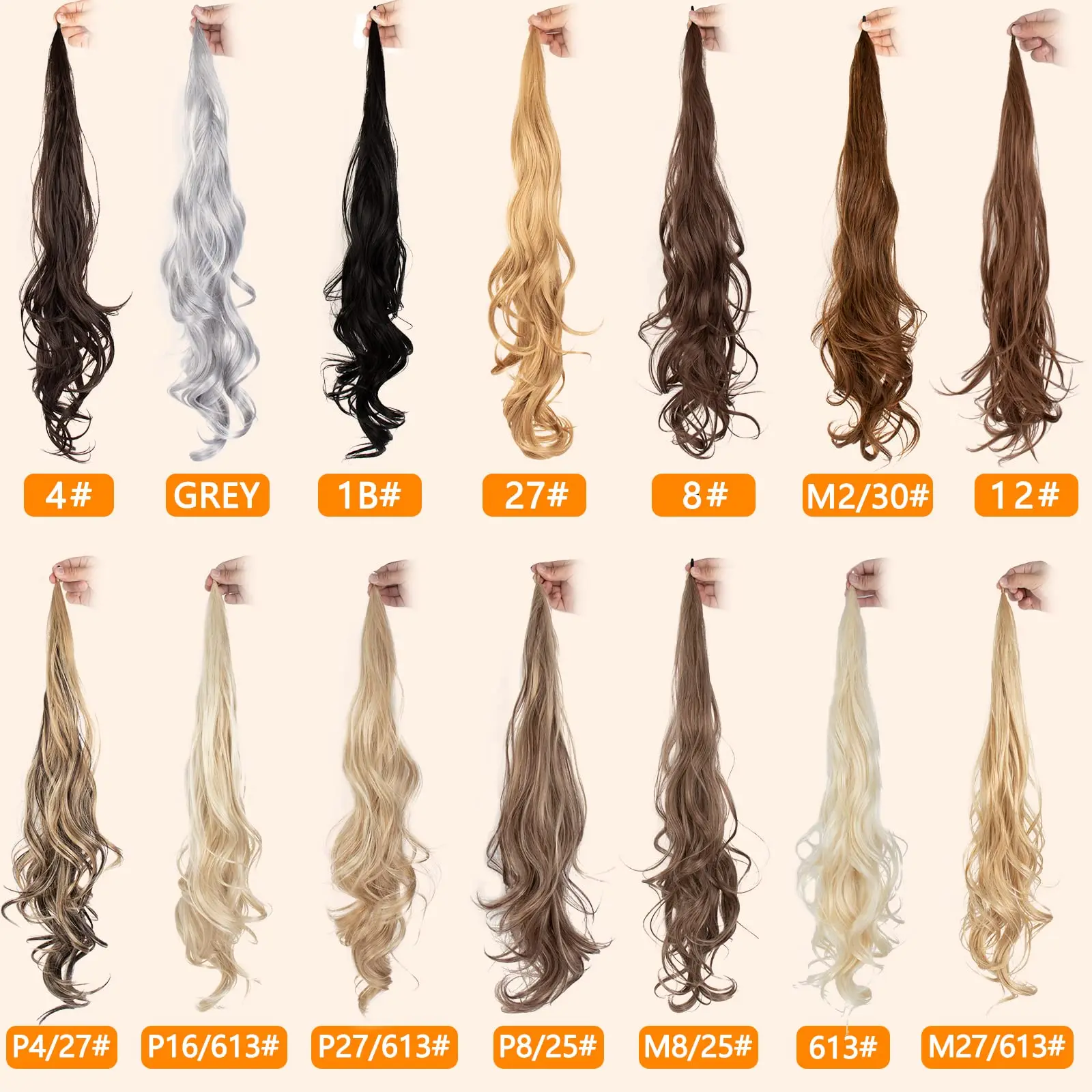 Synthetic Wavy Ponytail Hair Extensions for Women