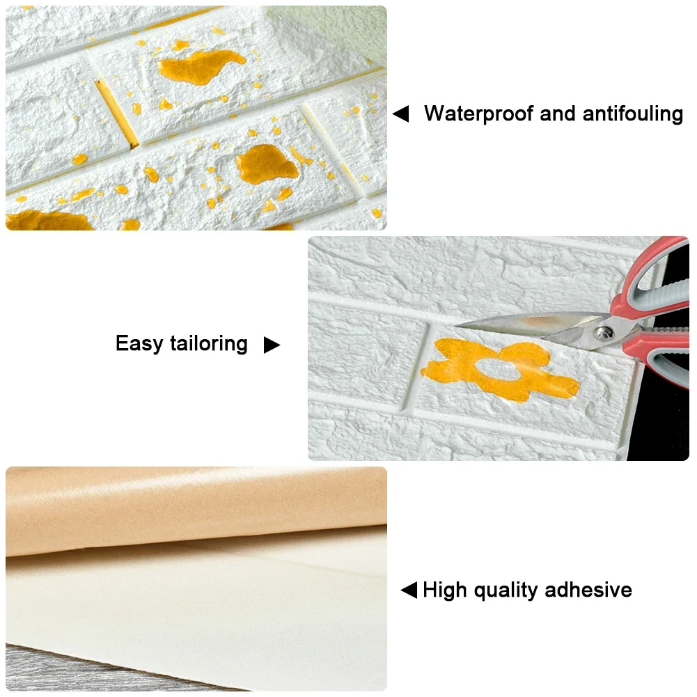 Waterproof Self Adhesive Home Decor Foam Wall Stickers