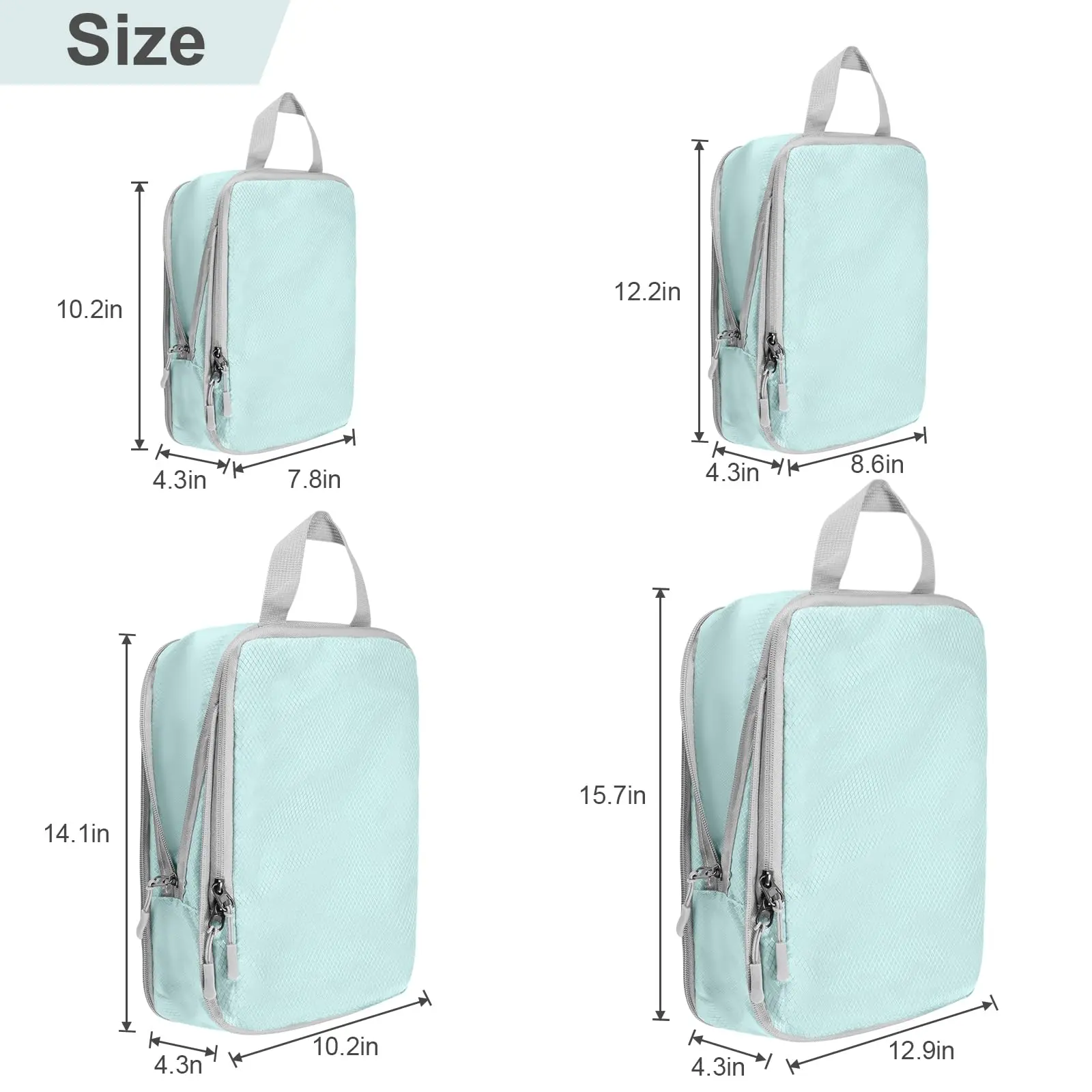 Compression Packing Cubes – Lightweight Space-Saving Travel Organizer Set